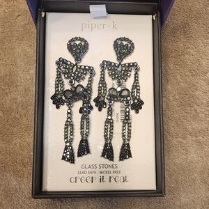 Piper K Black Skeleton Earrings